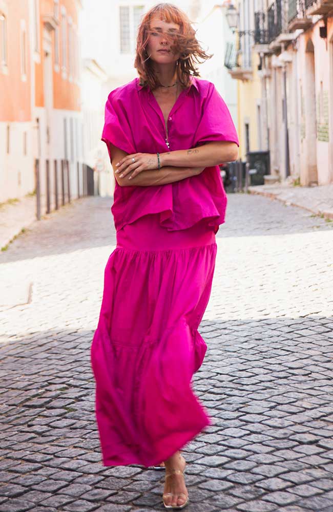  Poppyfield Nadia blouse pink van biologisch katoen dames | Sophie Stone 