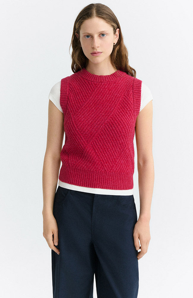 Thinking MU Kaia spencer rood van wol voor dames | Sophie Stone