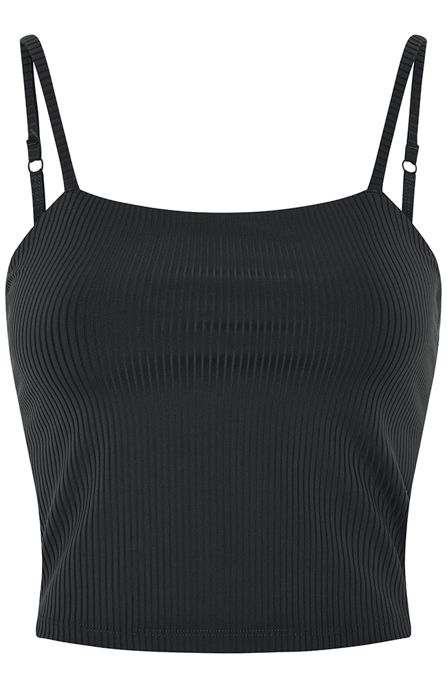 Girlfriend Collective rib sports bra RPET black ladies | Sophie Stone