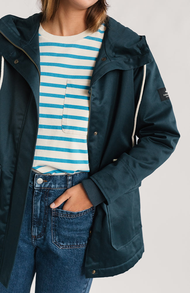 TWOTHIRDS Sandymount jas navy van gerecycled polyester vrouw | Sophie Stone