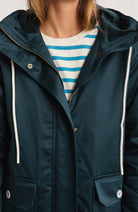 TWOTHIRDS Sandymount jas donkerblauw van gerecycled polyester voor dames | Sophie Stone