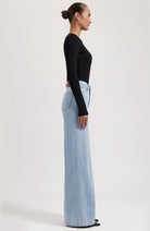 MUD jeans Sara High Loose Flow Stone Vintage from recycled linen women | Sophie Stone