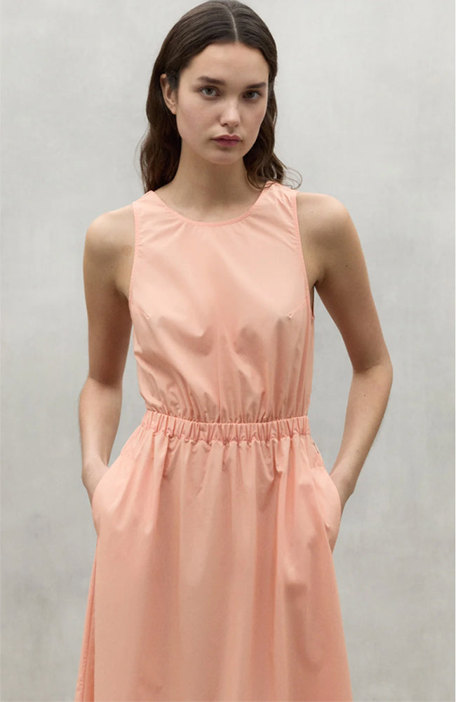 Ecoalf Galena dress soft coral in organic cotton and TENCEL | Sophie Stone