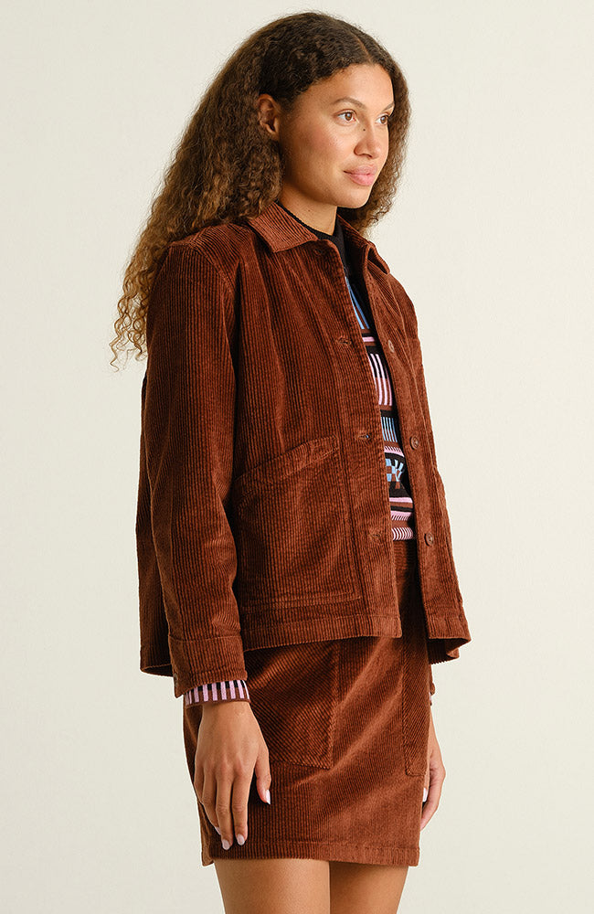 Dedicated Stiby jack corduroy bruin van 100% GOTS biologisch katoen dames | Sophie Stone