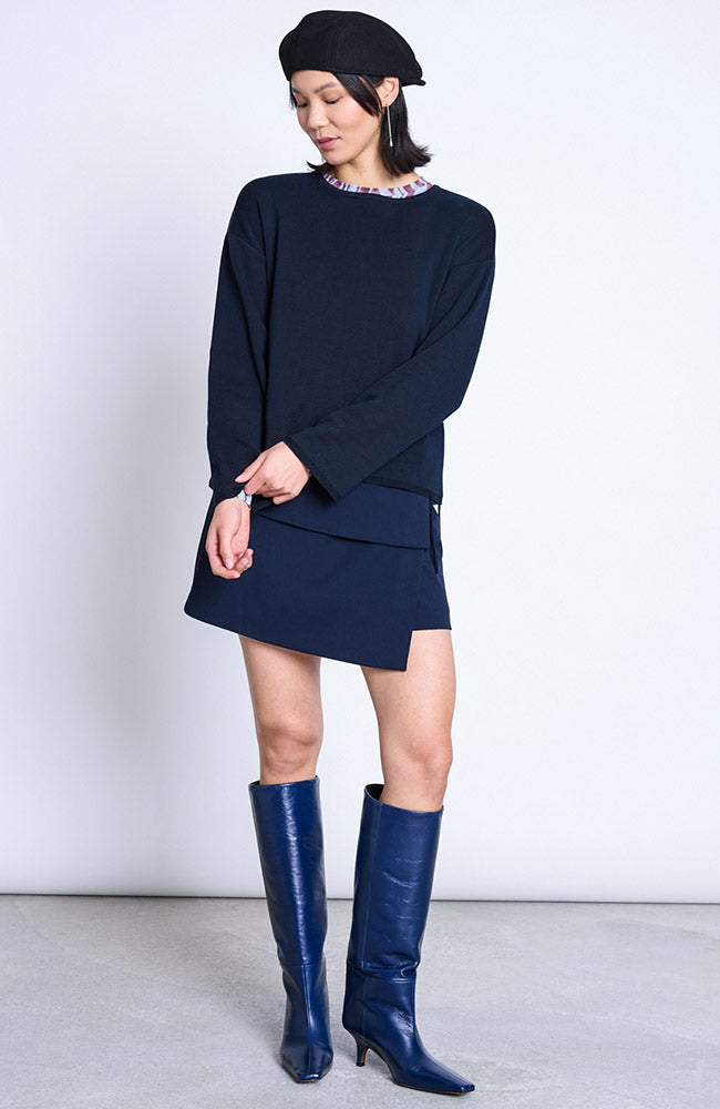JAN N JUNE trui Williamsburg blauw 100% GOTS bio katoen vrouw | Sophie Stone