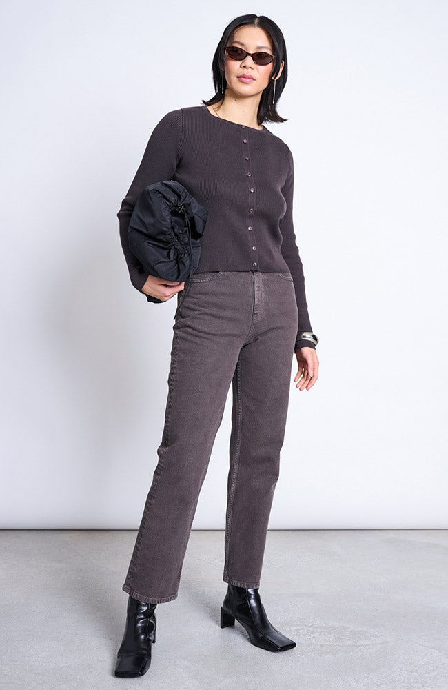 JAN N JUNE Glimt vest bruin van 100% biologisch katoen vrouw | Sophie Stone