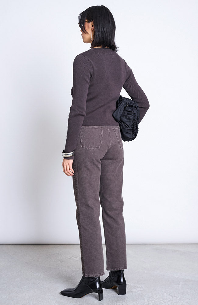 JAN N JUNE Glimt vest bruin van 100% bio katoen dames | Sophie Stone