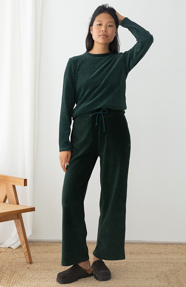 TWOTHIRDS Eparses sweater dark green van o.a. 76% bio katoen dames | Sophie Stone