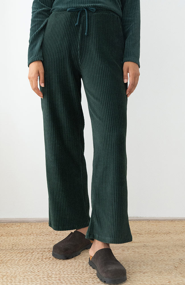 TWOTHIRDS Abruka broek dark green van o.a. 76% bio katoen dames | Sophie Stone