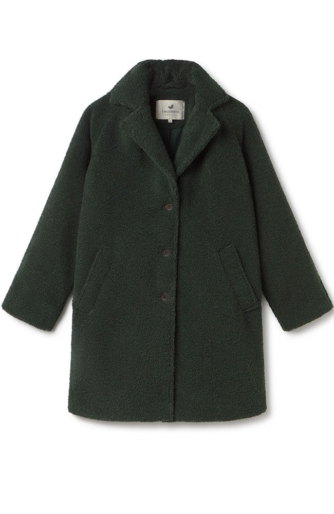 TWOTHIRDS itbayat teddy jas green 100% gerecycled polyester dames | Sophie Stone