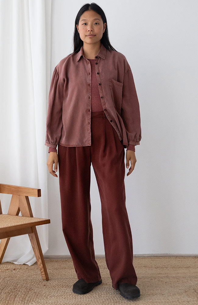 TWOTHIRDS Recco blouse wine van 100% TENCEL™ Lyocell dames | Sophie Stone