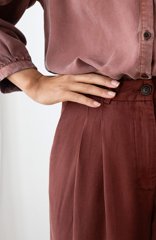 TWOTHIRDS Recco blouse wine van 100% TENCEL™ Lyocell dames | Sophie Stone