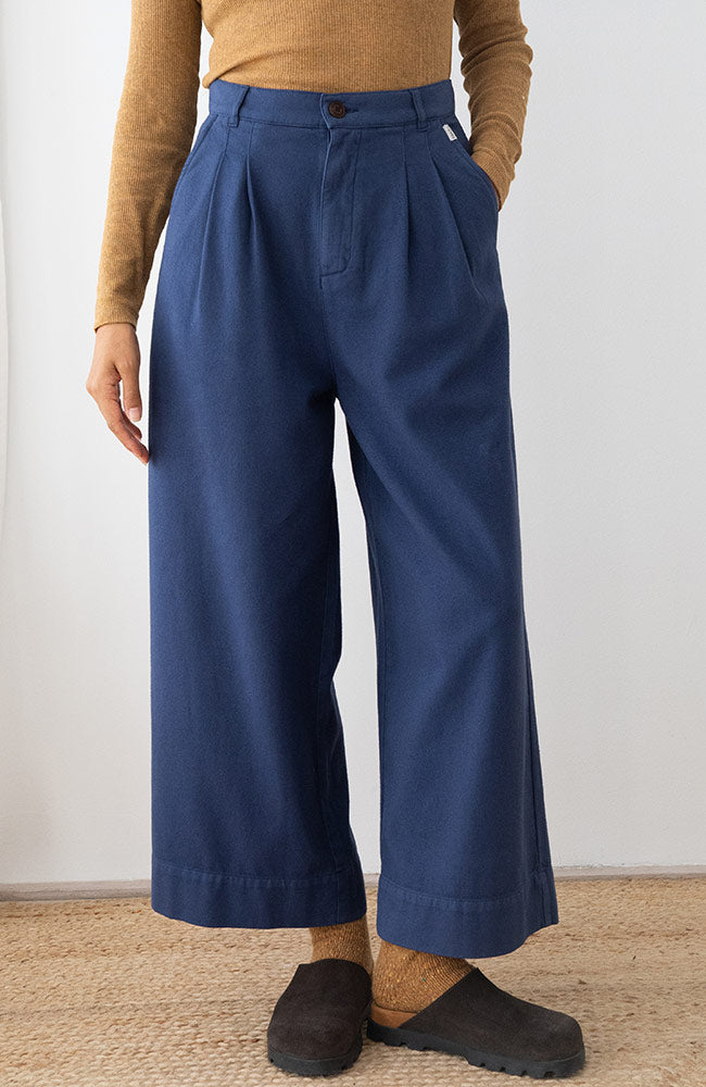 TWOTHIRDS Sandhamn broek naval blue 100% biologisch katoen dames | Sophie Stone
