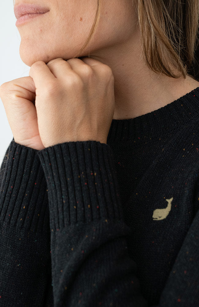 TWOTHIRDS Wando sweater zwart neps van o.a. 52% gerecylced katoen dames | Sophie Stone