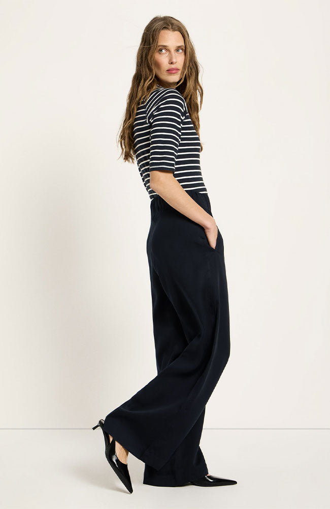 Lanius wide leg broek blauw van TENCEL vrouw | Sophie Stone