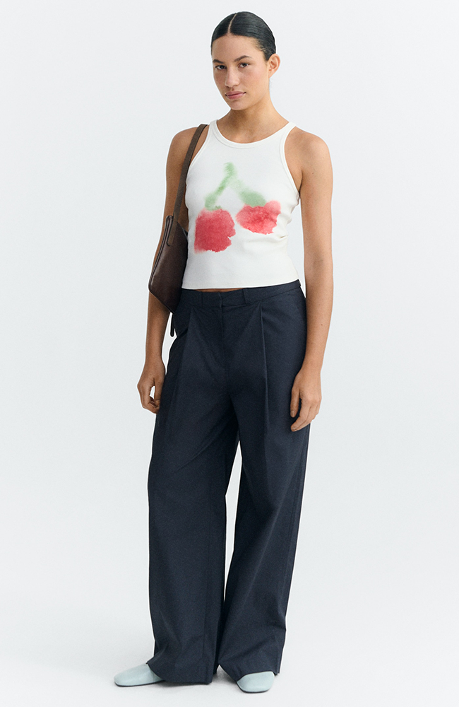 Thinking MU Harriet rib top cherry made from organic cotton for women | Sophie Stone