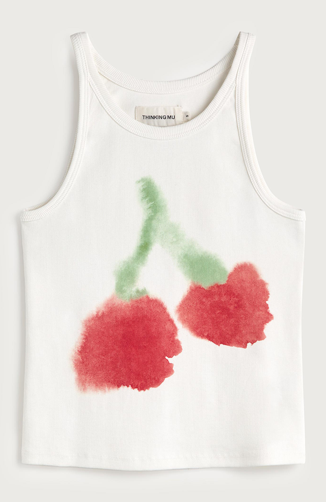 Thinking MU Harriet rib top cherry made from organic cotton women | Sophie Stone