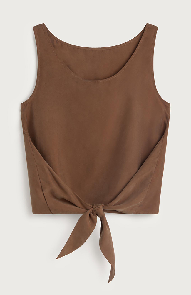 Thinking MU Solea cupro top brown women's | Sophie Stone