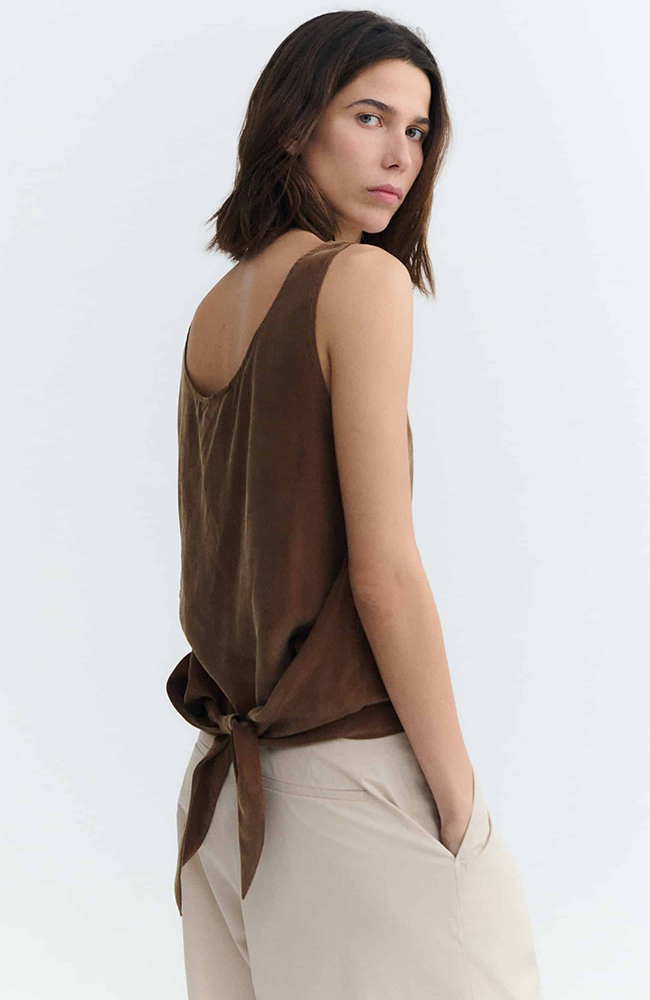 Thinking MU Solea cupro top brown women's | Sophie Stone