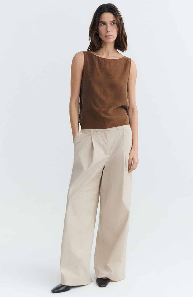 Thinking MU Solea cupro top bruin dames | Sophie Stone