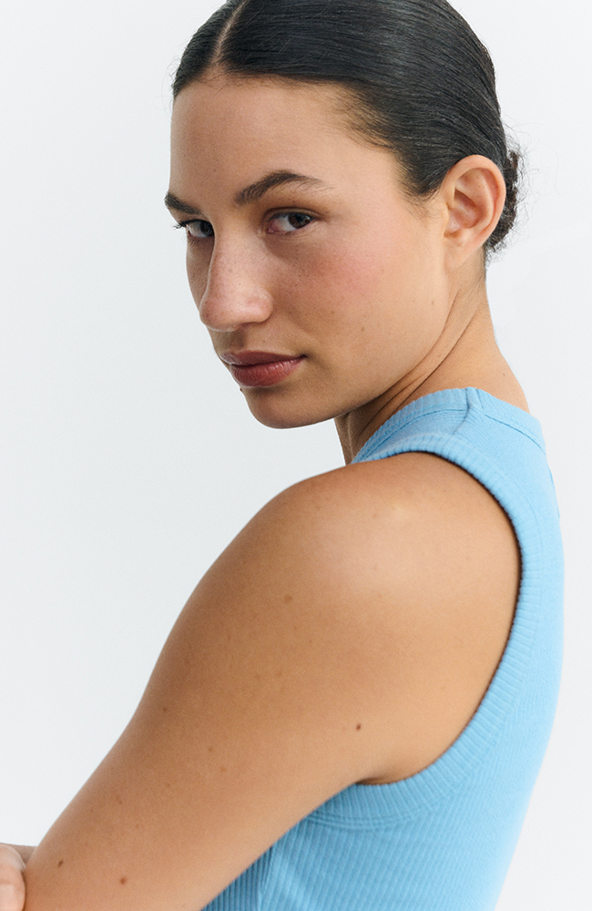 Thinking MU Juliette top blue organic cotton for women | Sophie Stone