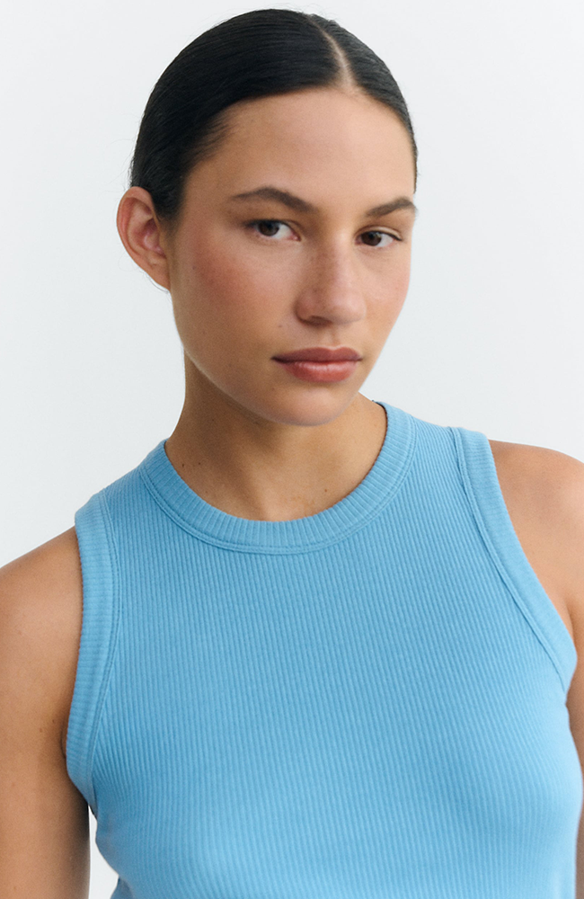 Thinking MU Juliette top blue organic cotton for women | Sophie Stone