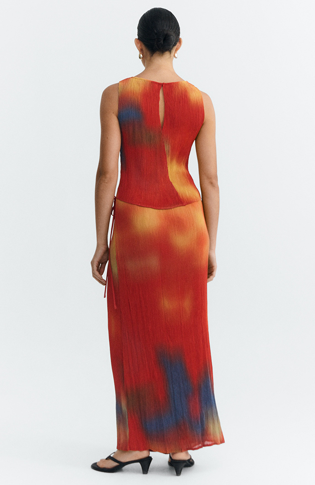 Thinking MU Dora top rood van gerecycled polyester vrouw| Sophie Stone