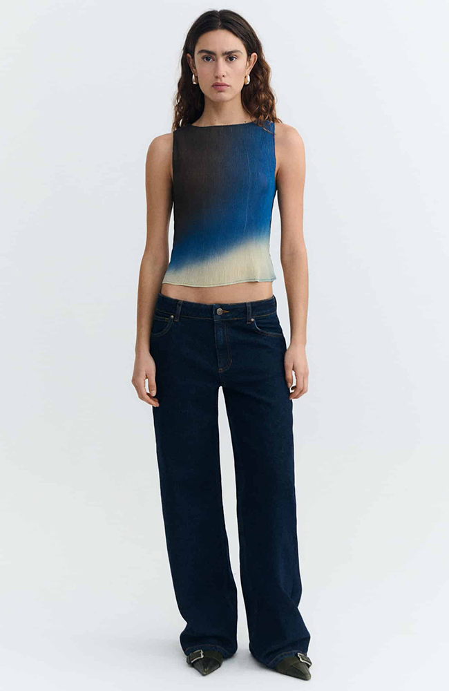 Thinking MU Dora top brown made from recycled polyester women's | Sophie Stone