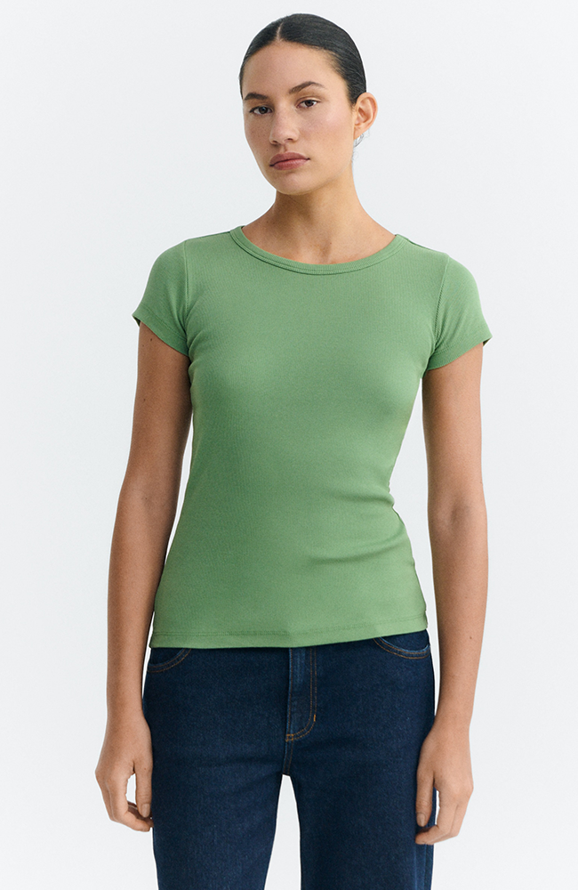Thinking MU Ivy Mirna R-shirt, green, organic cotton, women's | Sophie Stone