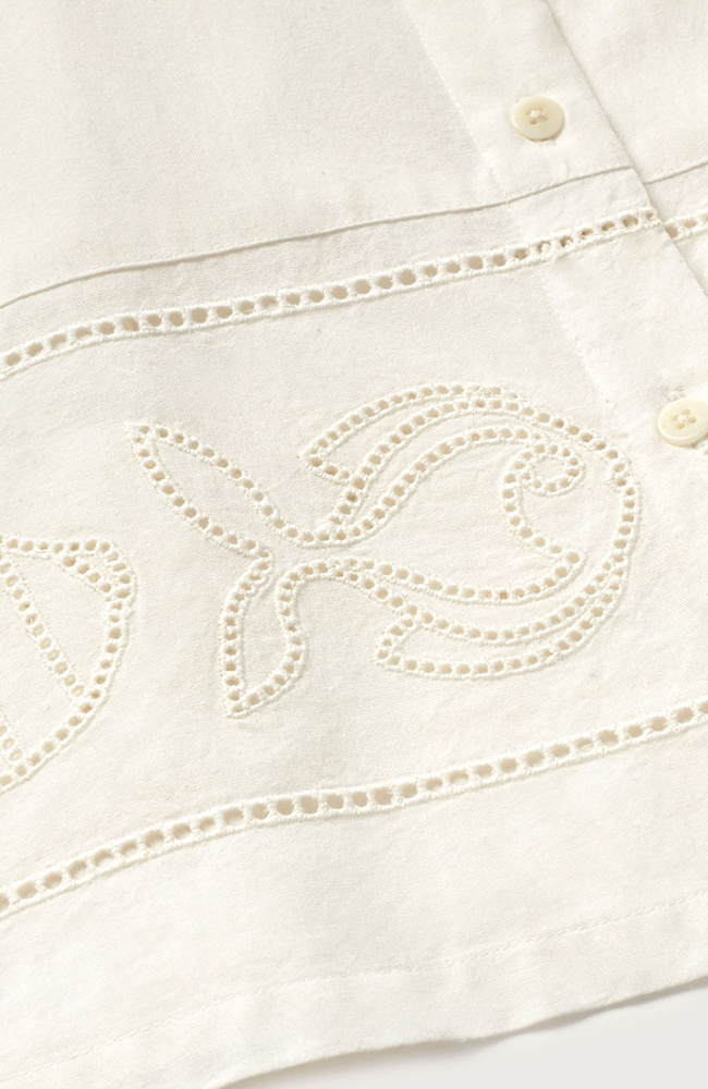 Thinking MU Vainica Ane blouse white organic cotton women | Sophie Stone