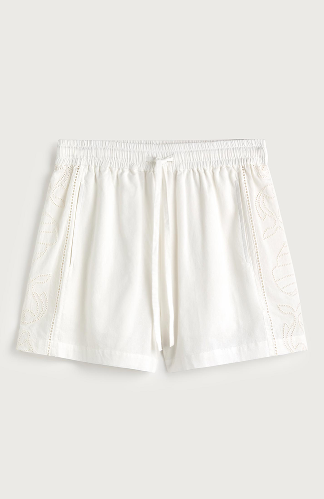 Thinking MU Geranio broderie shorts wit voor dames | Sophie Stone