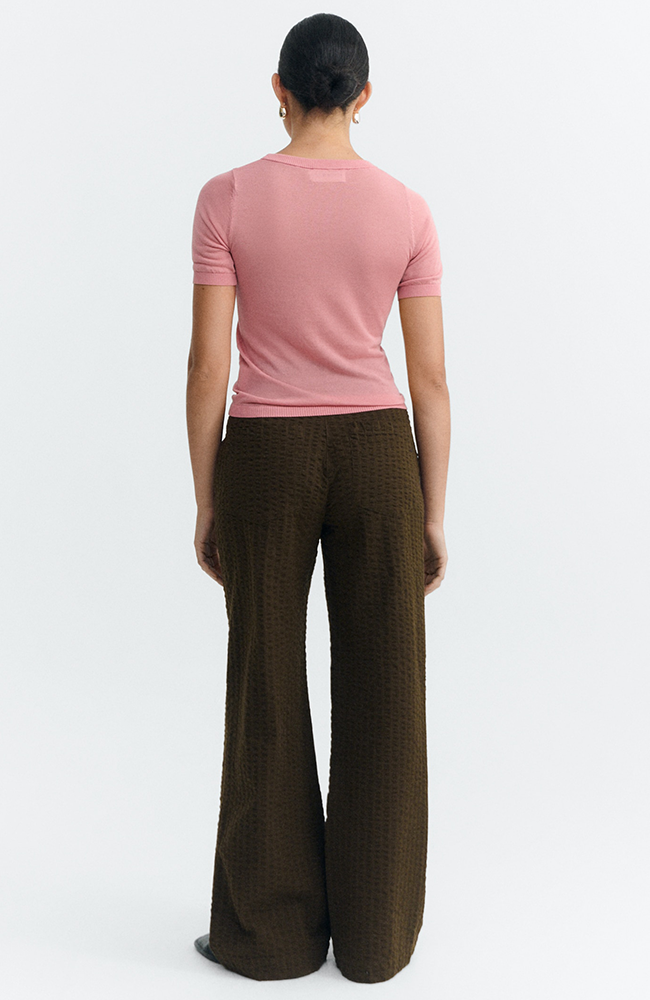 Thinking MU Manolita seersucker pants brown made from organic cotton for women | Sophie Stone
