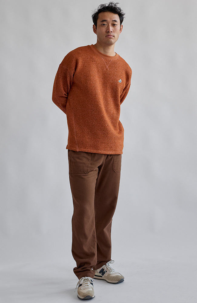 TWOTHIRDS Dundrum sweater umber orange from men's organic cotton, among others | Sophie Stone
