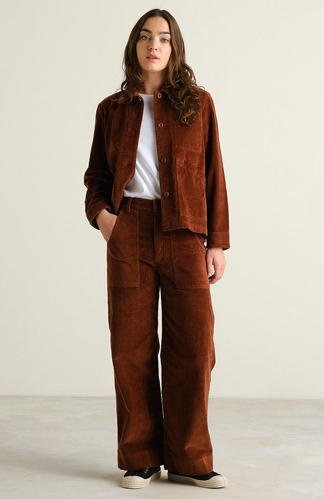 Dedicated Stiby jack corduroy bruin van 100% GOTS biologisch katoen vrouwen | Sophie Stone