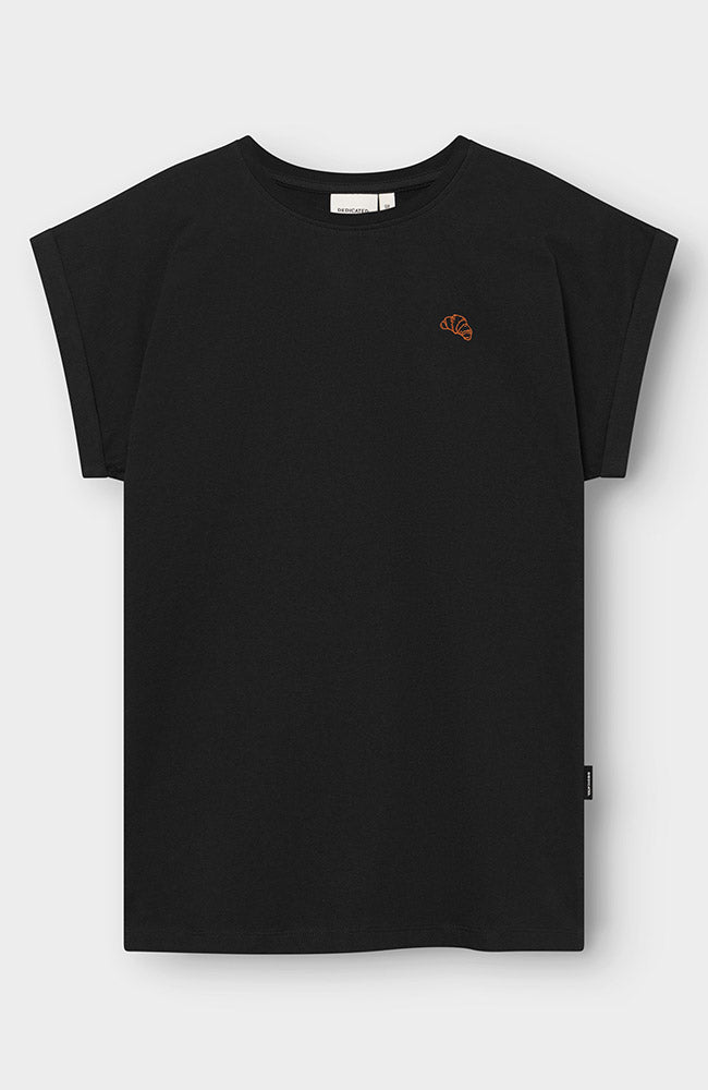 Dedicated Visby croissant t-shirt zwart bio katoen vrouw | Sophie Stone