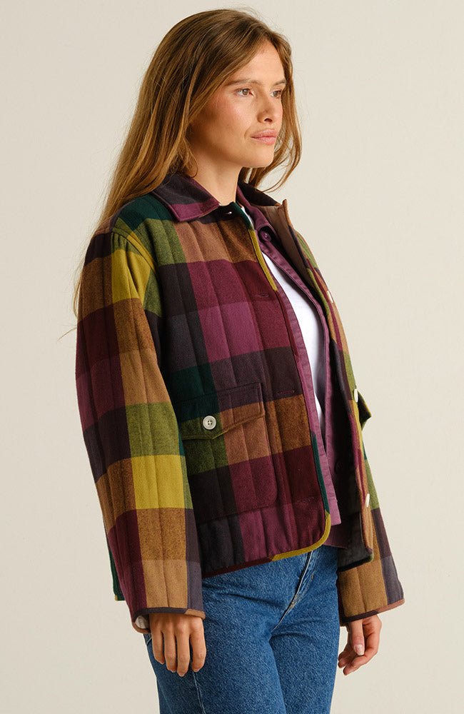 Dedicated Jacket Voxtorp flannel multi color van 100% GOTS bio katoen dames | Sophie Stone
