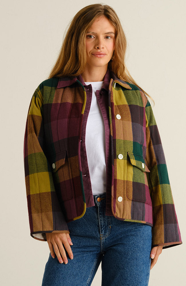 Dedicated Jacket Voxtorp flannel multi van 100% GOTS bio katoen dames | Sophie Stone