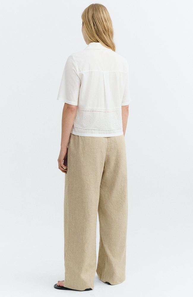 Thinking MU Vainica Ane blouse white organic cotton women's | Sophie Stone