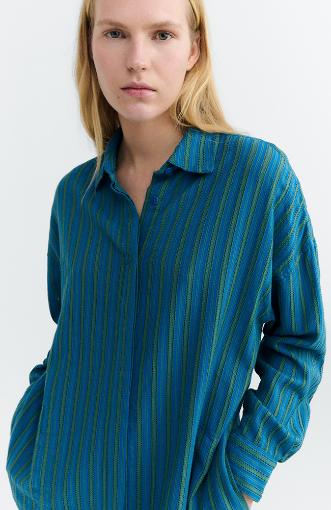 Thinking MU Windsor stripes jurk aurel bio katoen voor vrouwen | Sophie Stone