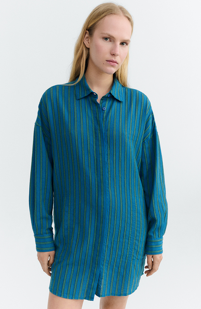 Thinking MU Windsor stripes jurk aurel biologisch katoen voor dames | Sophie Stone