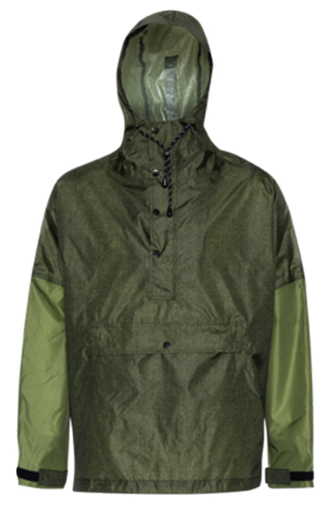 Rainkiss Herringbone Anorak groen regenponcho rPET uniseks | Sophie Stone