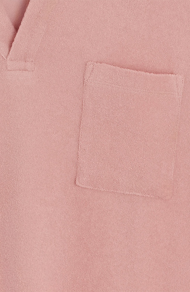 Bask in the Sun Flamingo Goxo organic cotton polo shirt for men | Sophie Stone