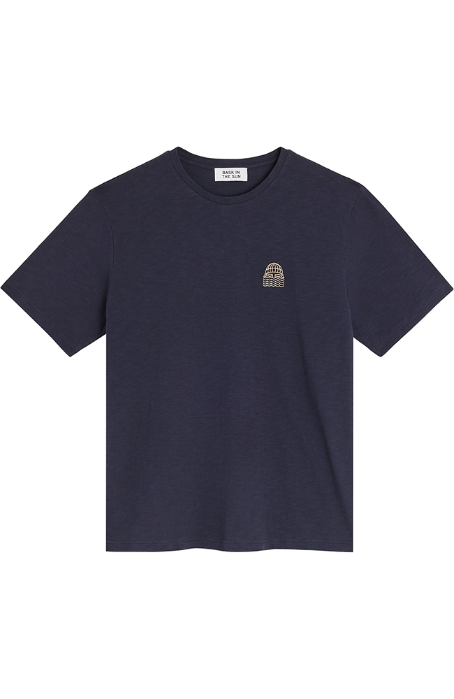 Bask in the Sun Mini to the Sea T-shirt, blue, organic cotton, men's | Sophie Stone
