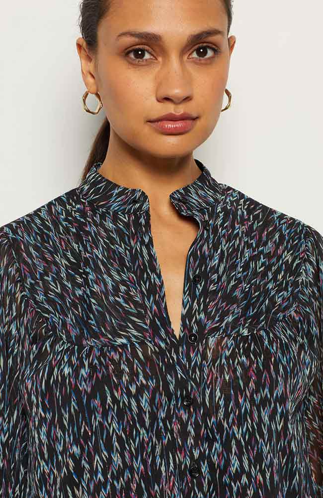 Alchemist blouse fevronia in recycled PET in black | Sophie Stone