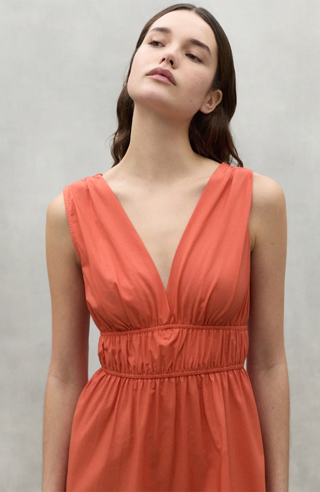 Ecoalf Bornite jurk dusty orange van bio katoen en linnen | Sophie Stone 