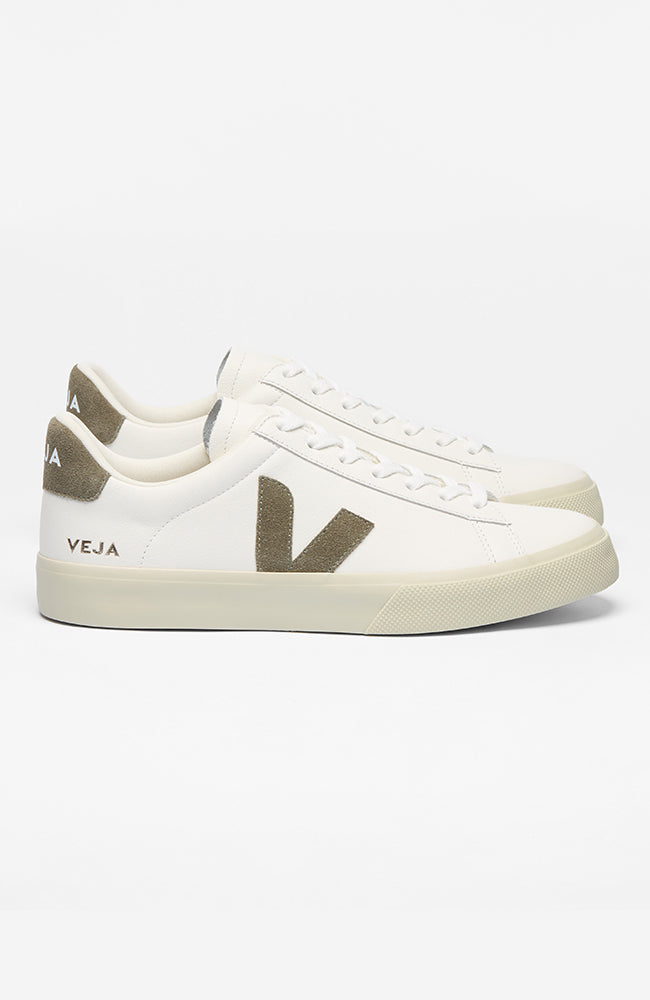 VEJA Campo extra white kaki sneaker gemaakt van leer dames | Sophie Stone