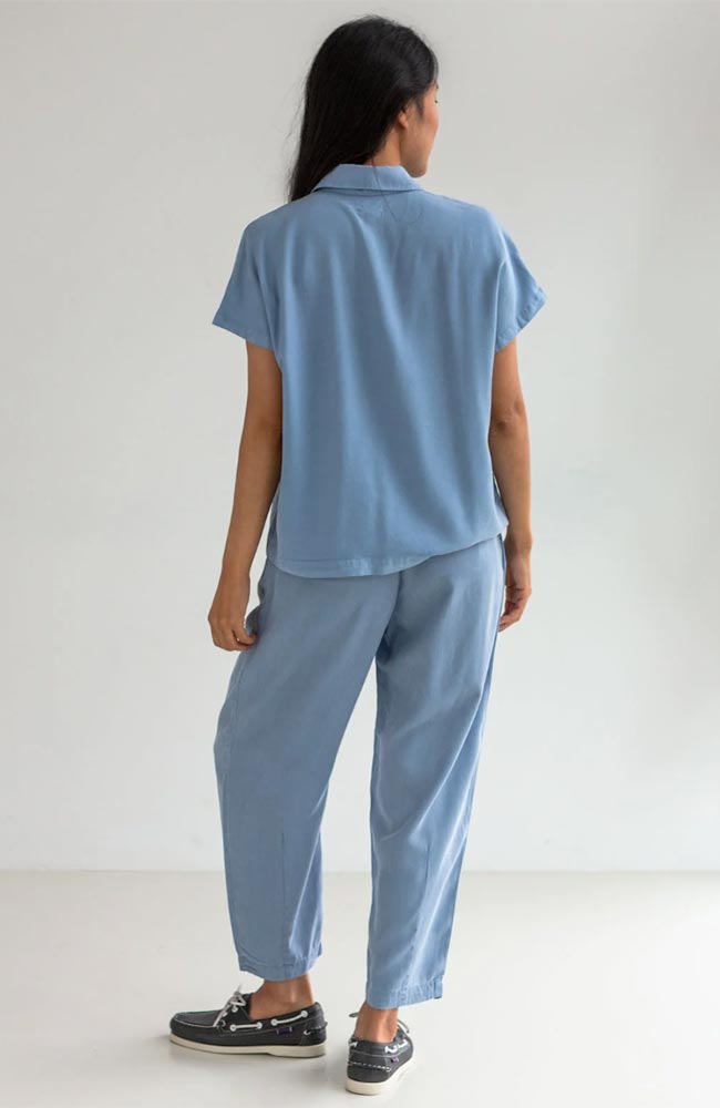 TWOTHIRDS Cannes Bluse blau TENCEL Damen | Sophie Stone