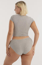 Organic Basics | Core rib briefs gray melange organic cotton ladies | Sophie Stone