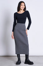 JAN 'N JUNE Ebba skirt turbulence gray organic cotton for women | Sophie Stone