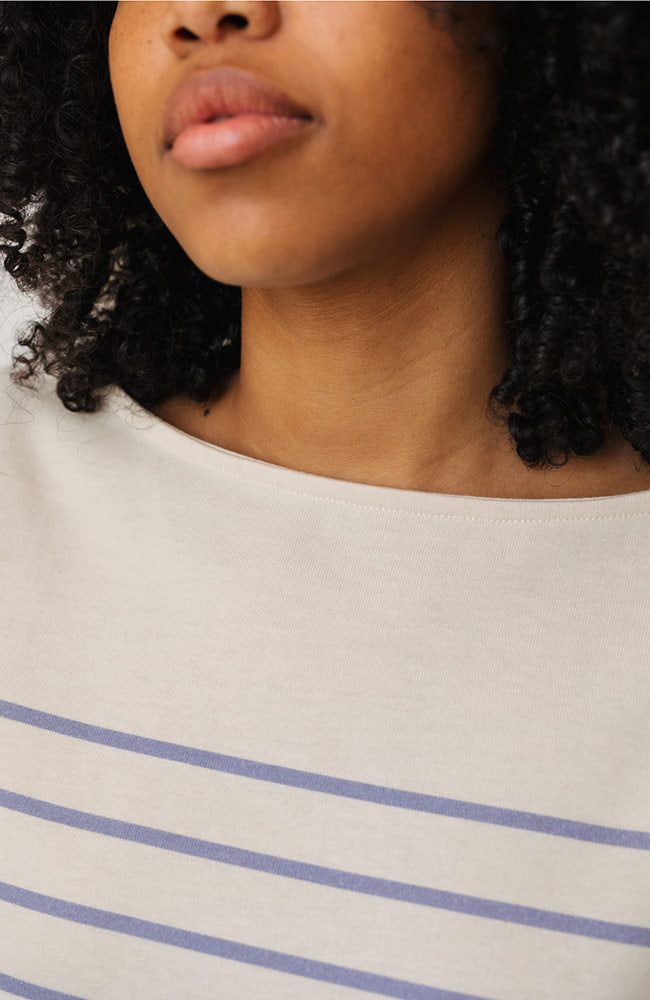 TWOTHIRDS Groto cropped sweater purple in 100% organic cotton for women | Sophie Stone